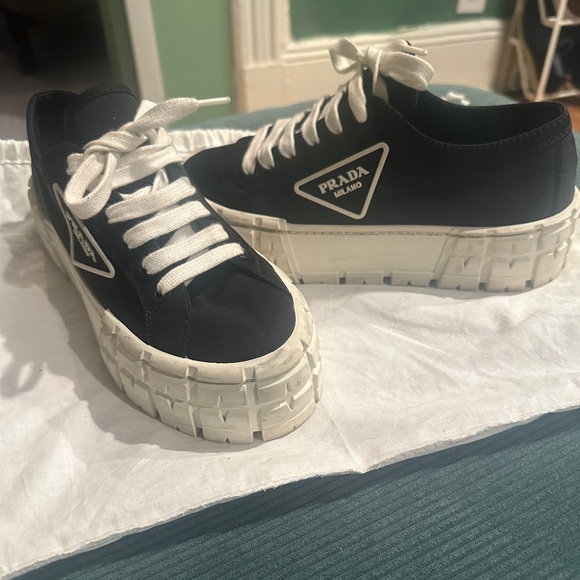 PRADA Double Wheel Re-Nylon gabardine sneakers - Picture 1 of 12